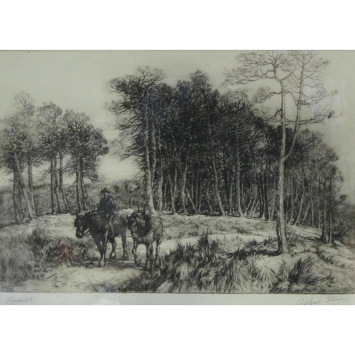 409 - ARTHUR STEAD. 'The Edge of the Wood', etching, pencil, signed and inscribed as title in the lower ma... 