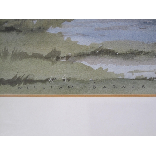 420 - WILLIAM BARNES. Estuary at Barmouth, signed, watercolour, 10 x 14in; together with a watercolour by ... 