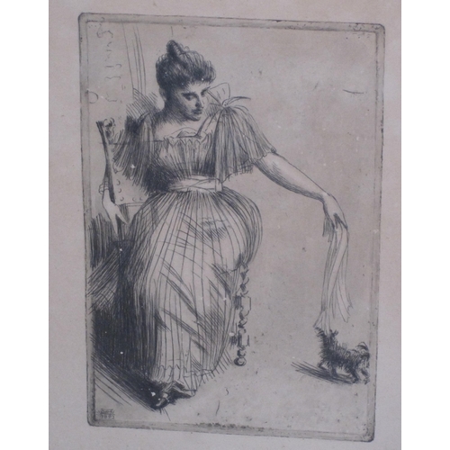 422 - AFTER ANDERS ZORN. Portrait of Gerda Hagborg, seated, bears signature and date 1893, pen and ink, po... 