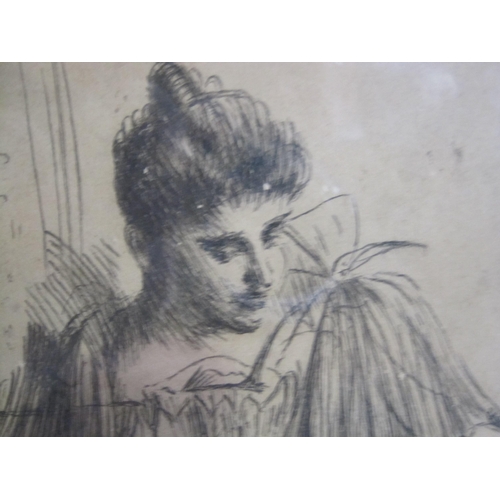 422 - AFTER ANDERS ZORN. Portrait of Gerda Hagborg, seated, bears signature and date 1893, pen and ink, po... 