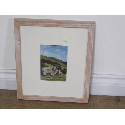 432 - DAVID STOVES. 'Through the Window towards Culmington', signed and dated 1989, oil on canvas, 11 1/2 ... 