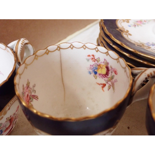 457 - A collection of Royal Crown Derby Coffee Cans and Saucers and a Derby style gily part Tea Service