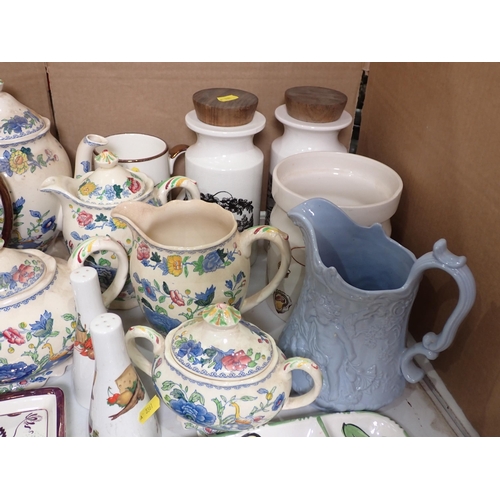 473 - A Masons 'Regency' Tea Pot, Coffee Pot, Hot Water Jug, Jug, Sugar Bowl, various Storage Jars, potter... 