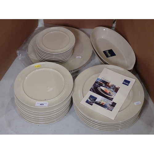 484 - A quantity of Denby 'Drama Cream' Plates and Serving Dishes