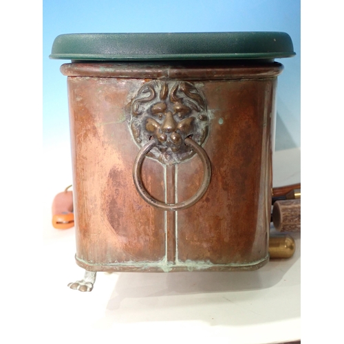 556 - A copper Planter (missing foot) containing a quantity of Priests