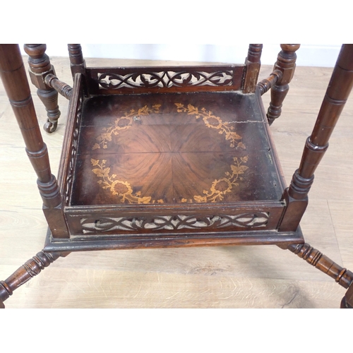 573 - A Victorian walnut and marquetry inlaid octagonal Centre Table with trailing leafage design mounted ... 