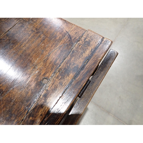 584 - An 18th Century and later dropleaf Table fitted drawer to each end mounted upon square cut chamfered... 