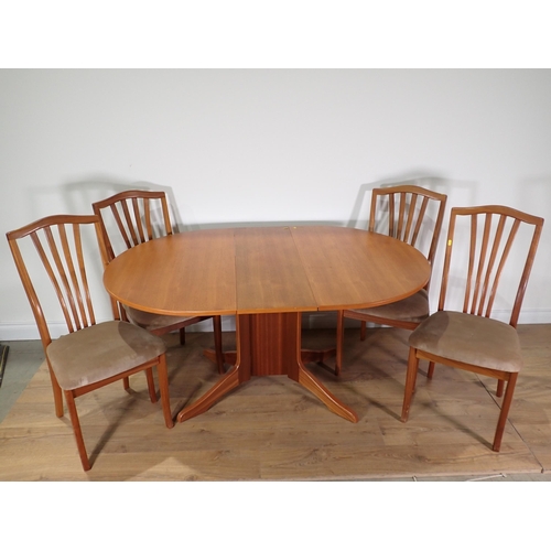 586 - A modern dropleaf Dining Table and four Chairs