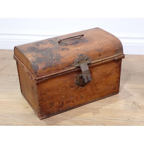 591 - A Victorian mahogany Dressing Mirror, tin Box and two stoneware Jars