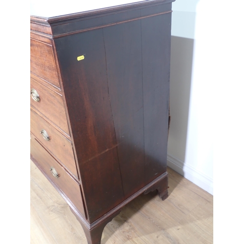 601 - A 19th Century mahogany Chest of two short and three long graduated drawers mounted upon ogee splaye... 