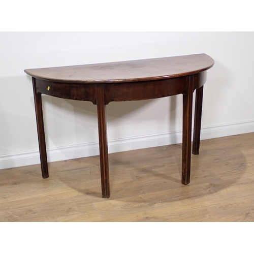 603 - A 19th Century mahogany demi-lune Hall Table 3ft 10in W x 2ft 4in H