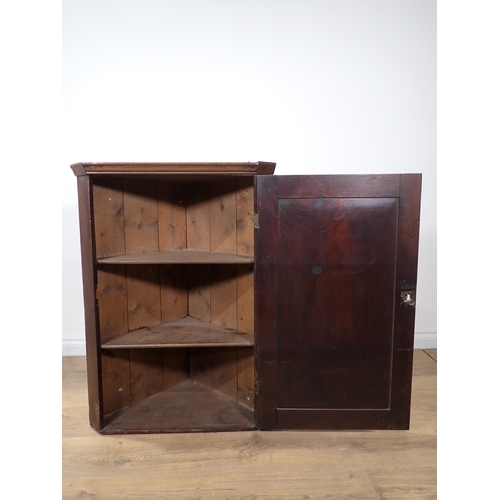 604 - An antique mahogany Corner Cupboard fitted single door 3ft 1in H x 2ft 4in W