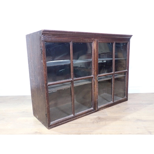 620 - An 18th Century oak and glazed Wall Cabinet 3ft 5in W x 2ft 5in H