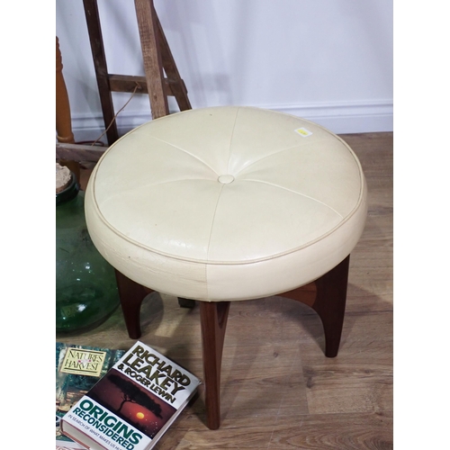 622 - Two Standard Lamps (1 failed, 1 passed PAT), white painted wicker Chair, oak Box, cream Footstool, a... 