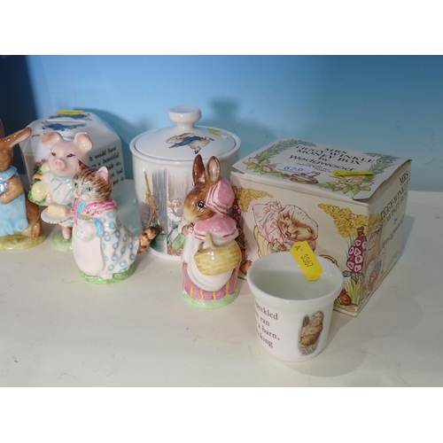 629 - Seven Beswick Beatrix Potter Figures (Some A/F), boxed Royal Doulton 'Primrose Woodmouse' Figure, bo... 