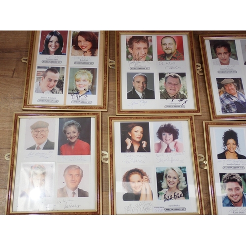 657 - A large quantity of framed and signed Photographs of Coronation Street Stars