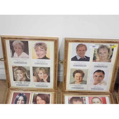 657 - A large quantity of framed and signed Photographs of Coronation Street Stars