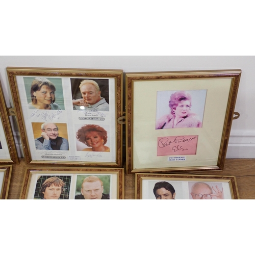 657 - A large quantity of framed and signed Photographs of Coronation Street Stars