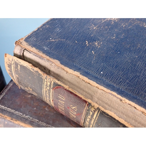 703 - Two Victorian leather bound Bibles and a 19th Century Book in Welsh 'Gweithiau Josephus'