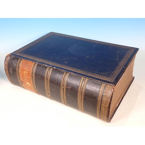 703 - Two Victorian leather bound Bibles and a 19th Century Book in Welsh 'Gweithiau Josephus'