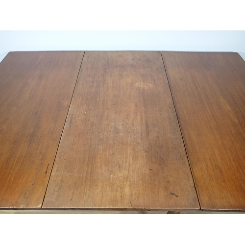 79 - A 19th Century mahogany dropleaf Dining Table on turned supports 3ft 7in W x 2ft 5in H