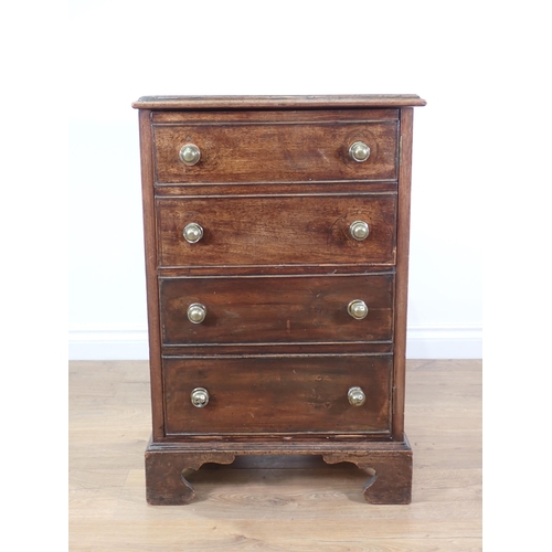 89 - A 19th Century mahogany Commode with simulated drawer front mounted on ogee bracket feet converted t... 