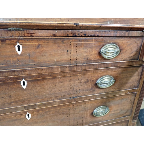 89 - A 19th Century mahogany Commode with simulated drawer front mounted on ogee bracket feet converted t... 