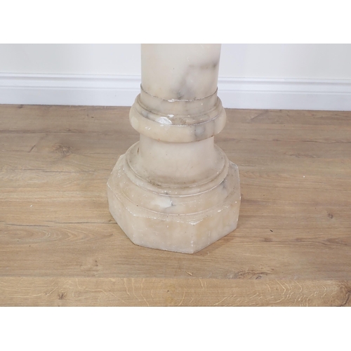 90 - An alabaster Plant Stand 3ft 5in H