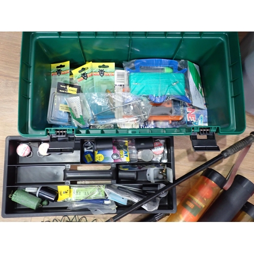 99 - A quantity of Fishing Tackle including Lures, Floats, Fly-tying equipment, Landing Net, etc.