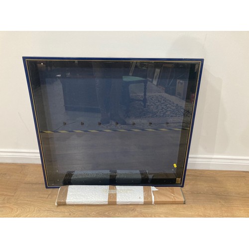 67 - A blue painted wall Display Cabinet for diecast models