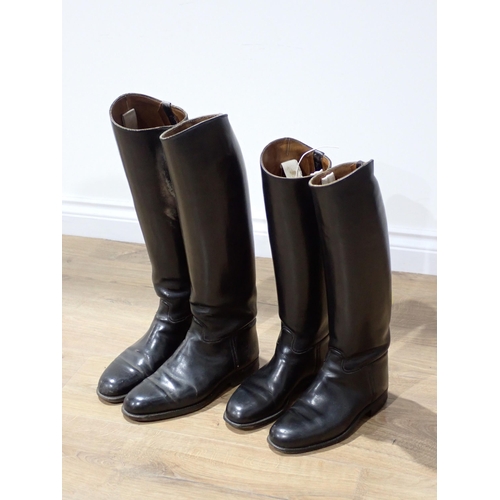 506 - Two pairs of ladies black leather Riding Boots