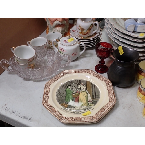 538 - Three Royal Doulton Character Mugs, a Dessert Service, Crown Staffordshire Coffee Set, etc.