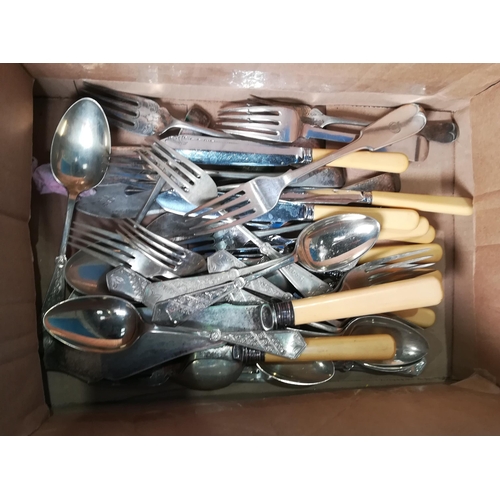 541 - A box of plated Cutlery