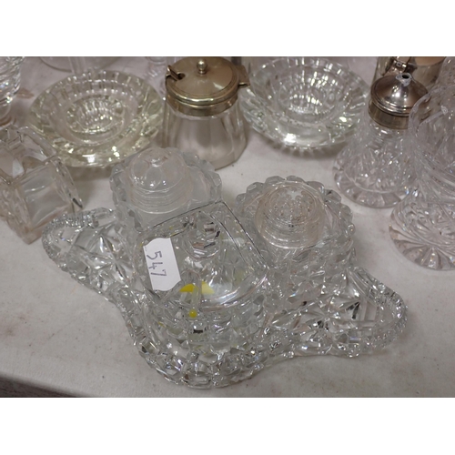 547 - A collection of crystal including Vases, Condiment Set, assorted Glasses, etc.