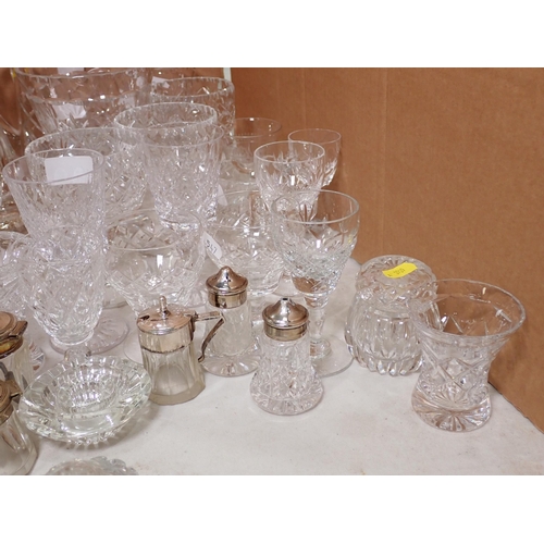 547 - A collection of crystal including Vases, Condiment Set, assorted Glasses, etc.