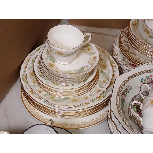 554 - A 19th Century creamware Drainer, Duchess 'Greensleeves' Tea Service, Old Hall type Cups and Saucers... 