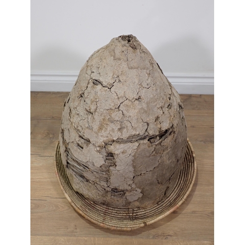 57 - A wicker and daub Skep Beehive 1ft 9in H