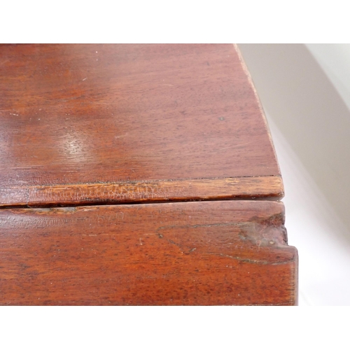 588 - An 18th Century and later mahogany dropleaf demi-lune Table on pad feet 2ft 6in W x 2ft 2in H