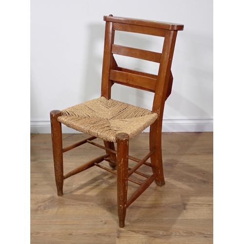 62 - A set of six Chapel Chairs with rush seats