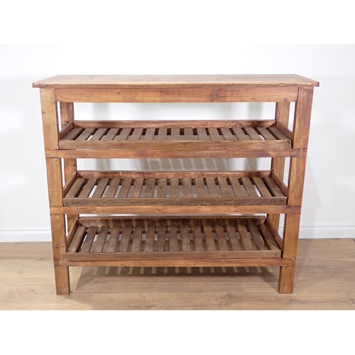 66 - A pine set of Shelves with removeable trays 4ft 9in H x 3ft 5in W