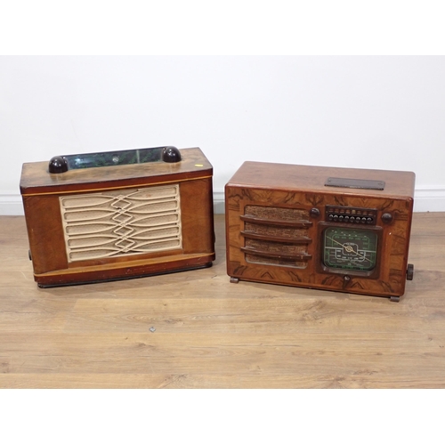 7 - A vintage walnut cased 'Ultra' Radio and another walnut cased Radio, (1 failed PAT, faulty flex)