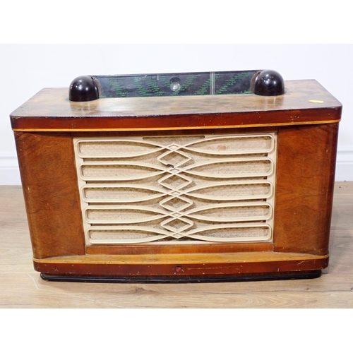 7 - A vintage walnut cased 'Ultra' Radio and another walnut cased Radio, (1 failed PAT, faulty flex)