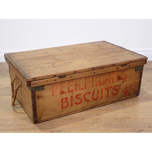 73 - A pine Box with Peek Freans Biscuits advertising 2ft 5in W x 10in H