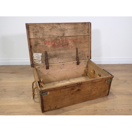 73 - A pine Box with Peek Freans Biscuits advertising 2ft 5in W x 10in H