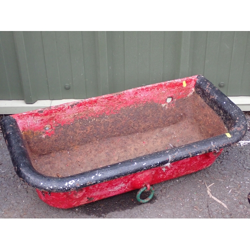 748 - A pair of antique cast iron black painted Troughs