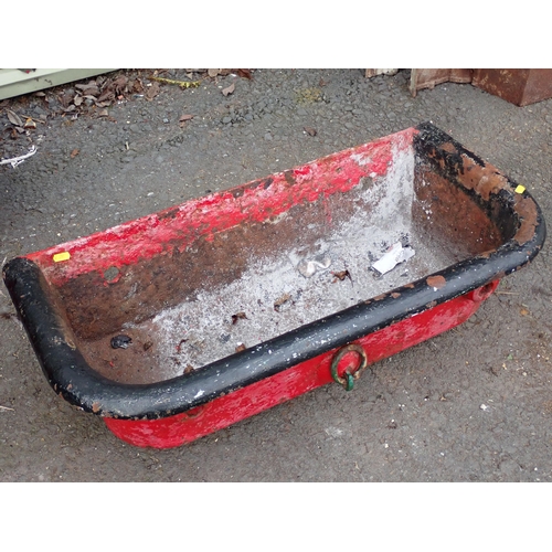 748 - A pair of antique cast iron black painted Troughs