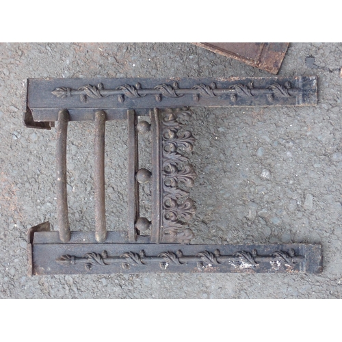 757 - Two Victorian cast iron Fire Fronts and a set of Scales