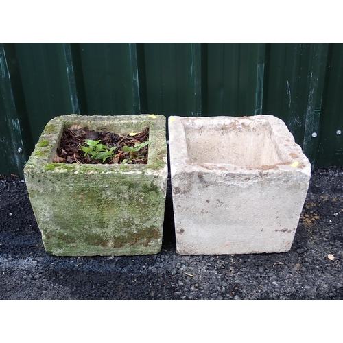 772 - A pair of concrete square Planters