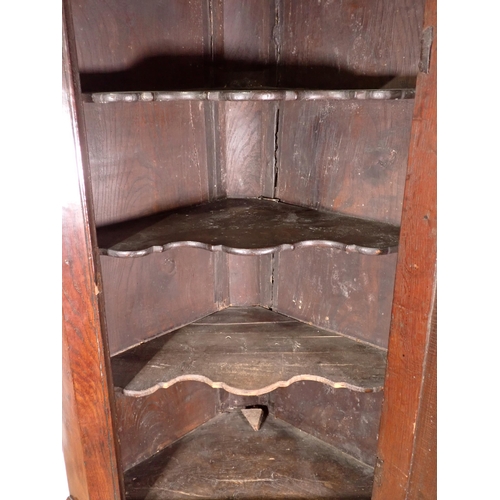 8 - An 18th Century and later oak standing Corner Cupboard fitted two fielded panel doors 6ft H x 2ft 8i... 