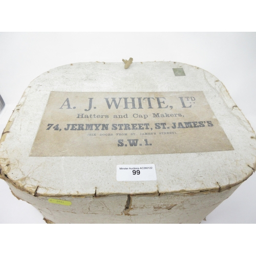 99 - An old Top Hat by A.J. White, Jermyn Street, in original Box, together with newspaper cutting relati... 